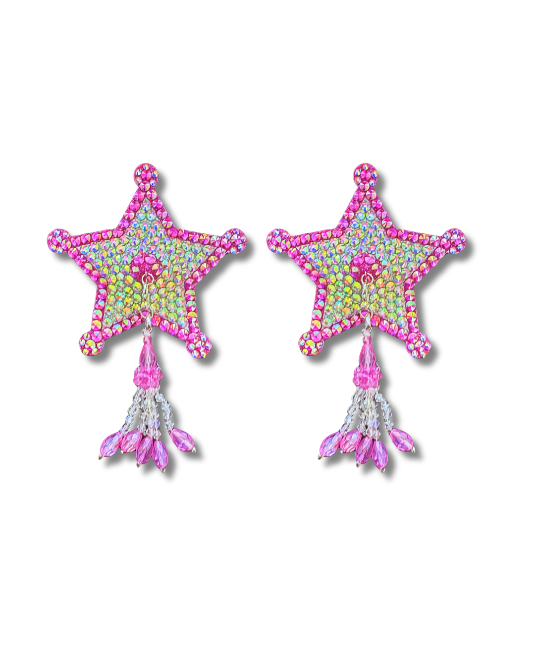 DITA VON TEESE Deputeese Pink Cowgirl Star Pasties with Removable Hand-Beaded Tassels (2pcs)