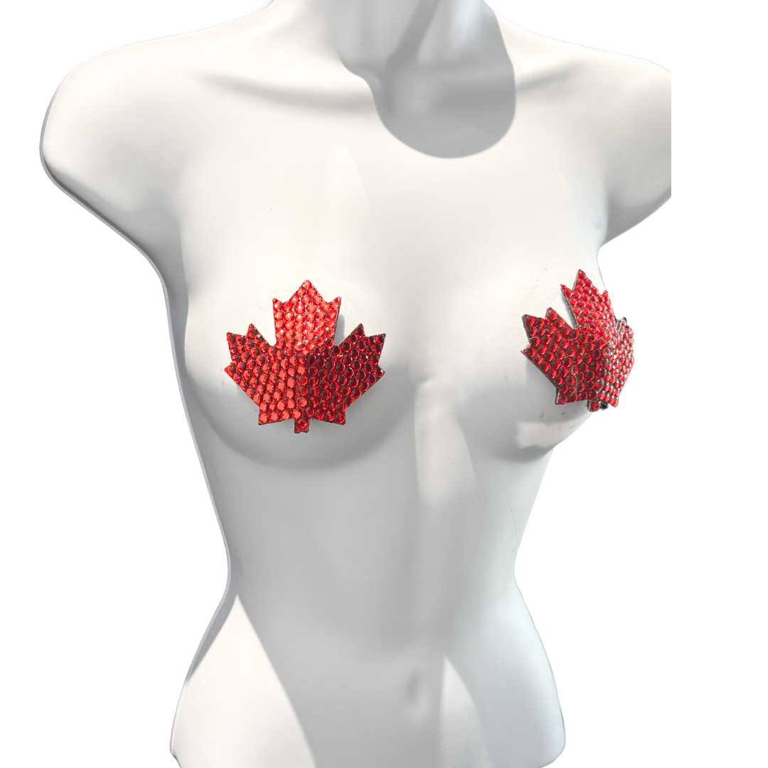 THE FULL MOUNTIE Red Maple Leaf Nipple Pasty, Pasties (2pcs)