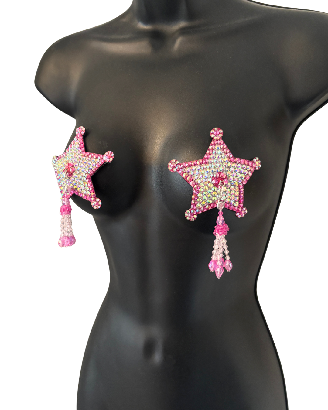 DITA VON TEESE Deputeese Pink Cowgirl Star Pasties with Removable Hand-Beaded Tassels (2pcs)