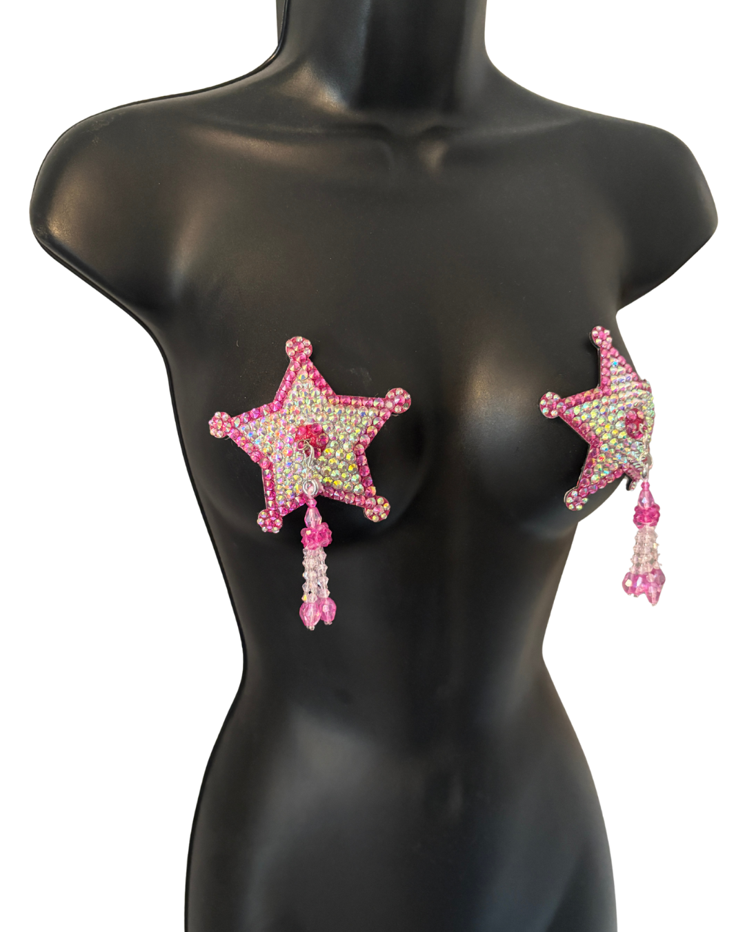 DITA VON TEESE Deputeese Pink Cowgirl Star Pasties with Removable Hand-Beaded Tassels (2pcs)