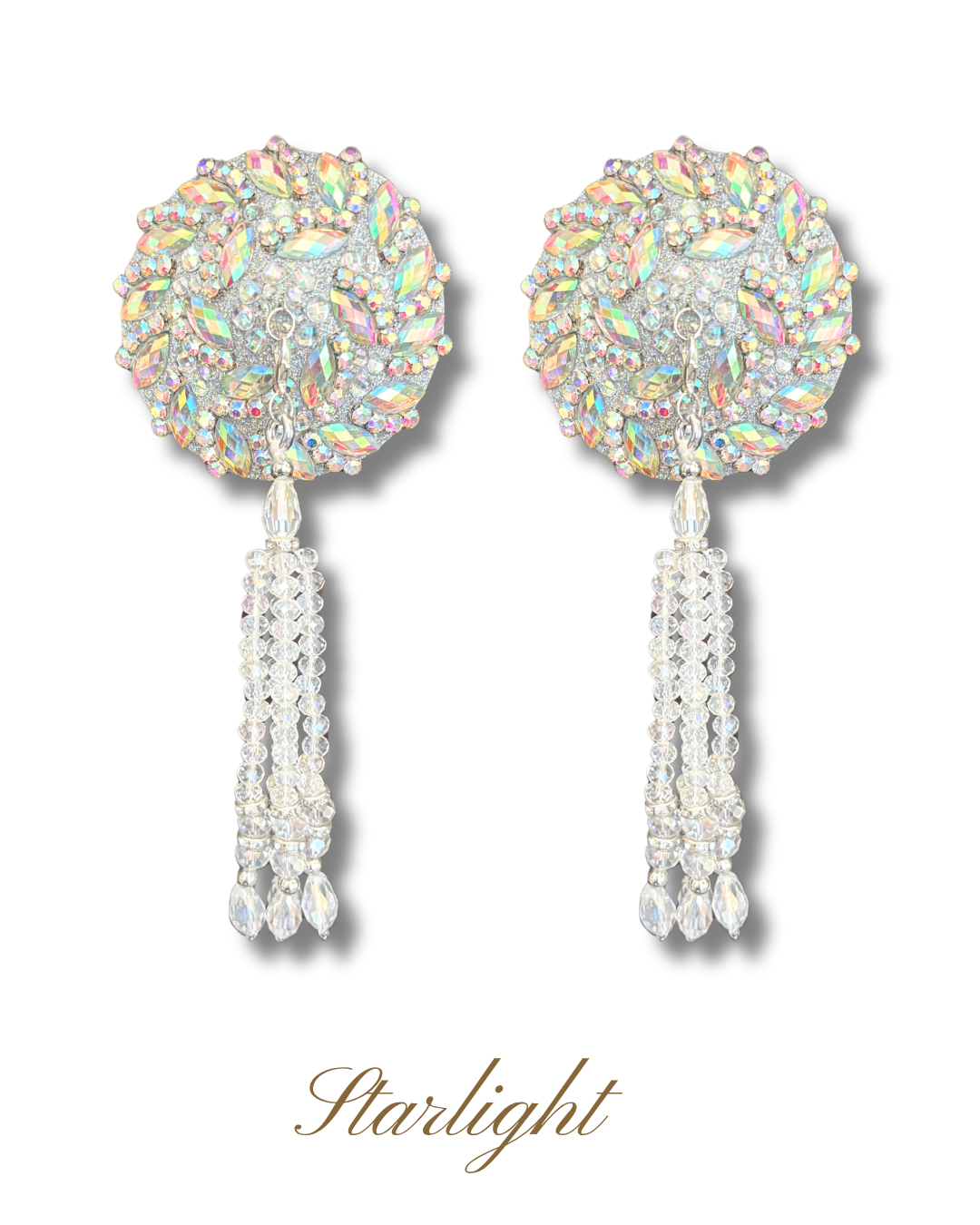 DITA VON TEESE STARLIGHT Glitter & Crystal Pasties with Removable Hand-Beaded Tassels (2pcs) Appeeling