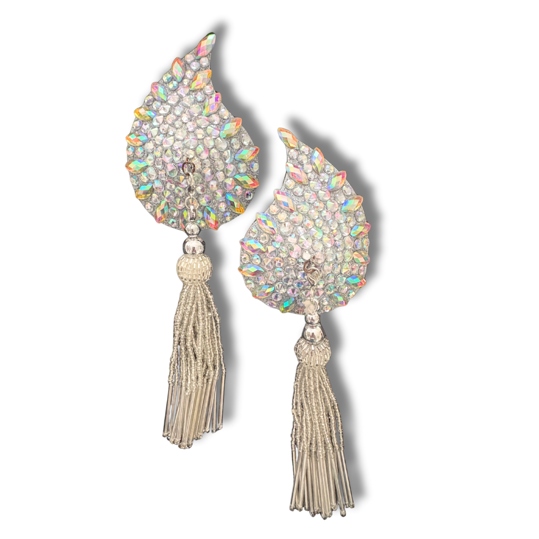 DÉSIRÉE Paisley Silver Gem Nipple Pasties, Pasty (2pcs) - With Removable Tassels (Copy) (Copy)