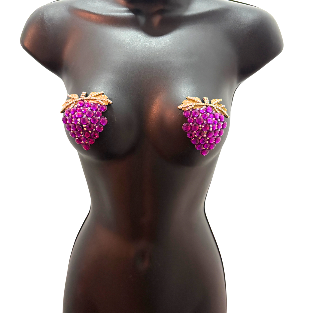 GRAPE EXPECTATIONS Purple or Green Bunches of Grapes Nipple Pasties (2pcs) (Copy)