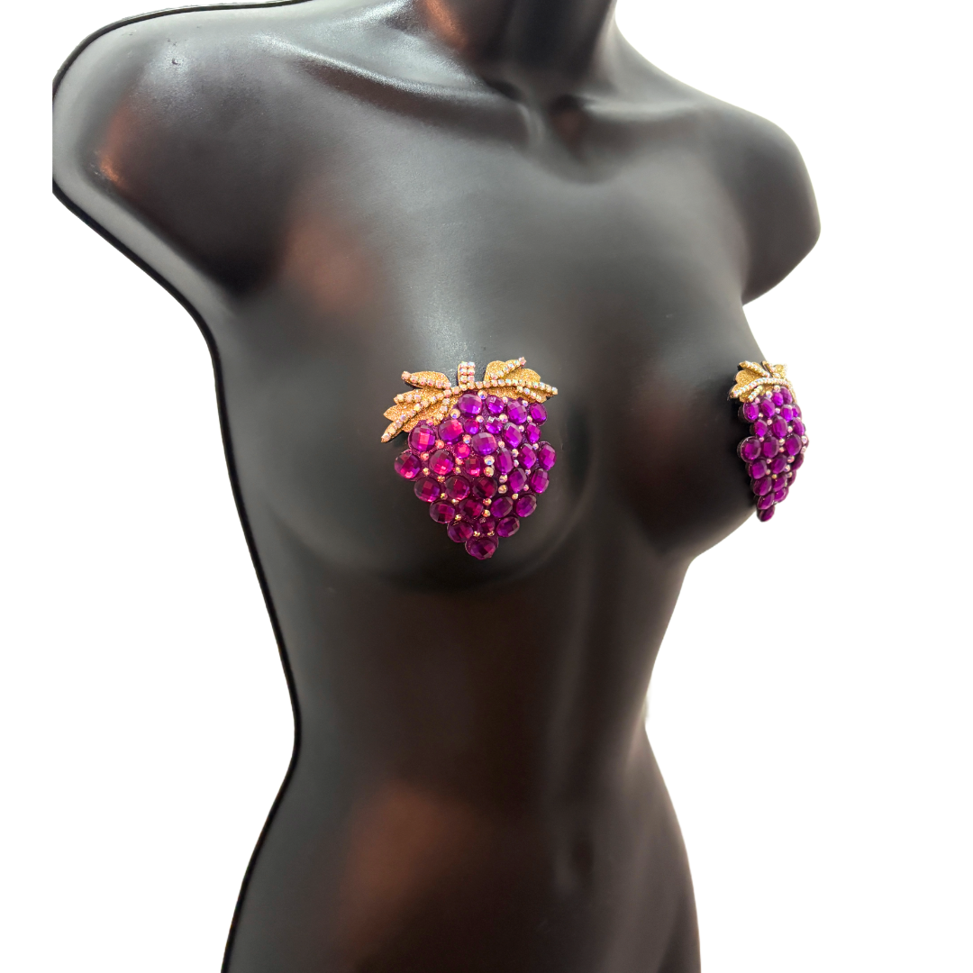 GRAPE EXPECTATIONS Purple or Green Bunches of Grapes Nipple Pasties (2pcs) (Copy)
