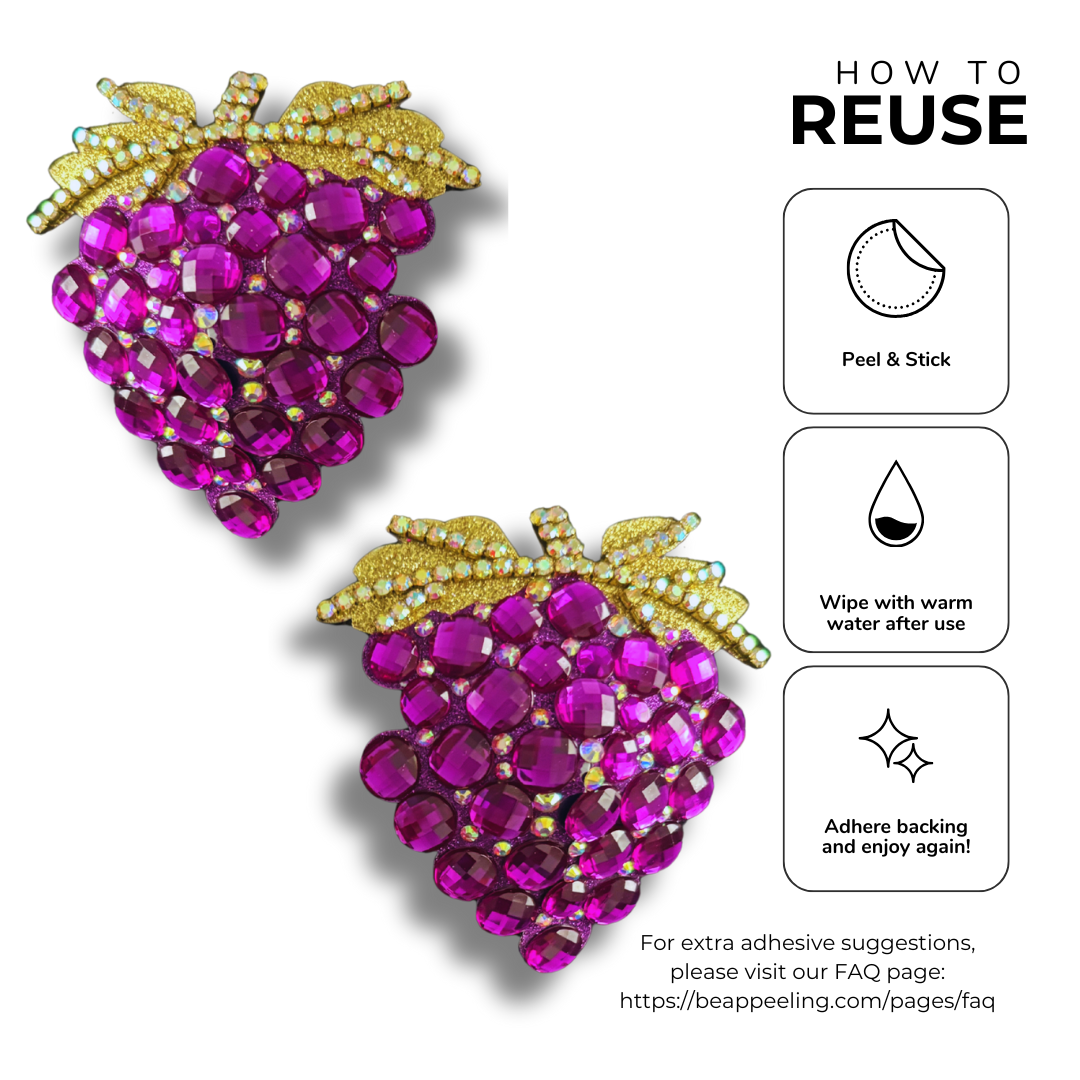 GRAPE EXPECTATIONS Purple or Green Bunches of Grapes Nipple Pasties (2pcs) (Copy)