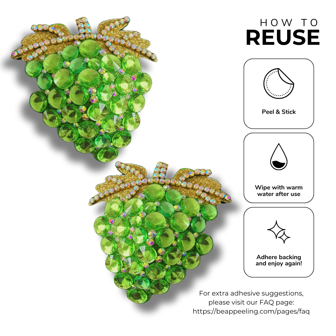GRAPE EXPECTATIONS Purple or Green Bunches of Grapes Nipple Pasties (2pcs) (Copy)