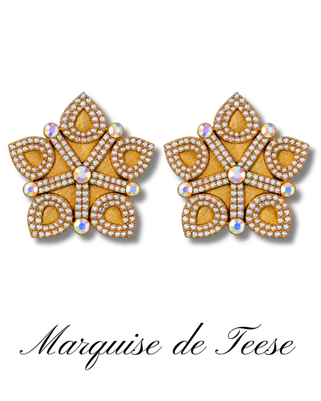 DITA VON TEESE MARQUISE DE TEESE Gold or Black Silk Star Pasties with Rhinestones (2pcs) Appeeling