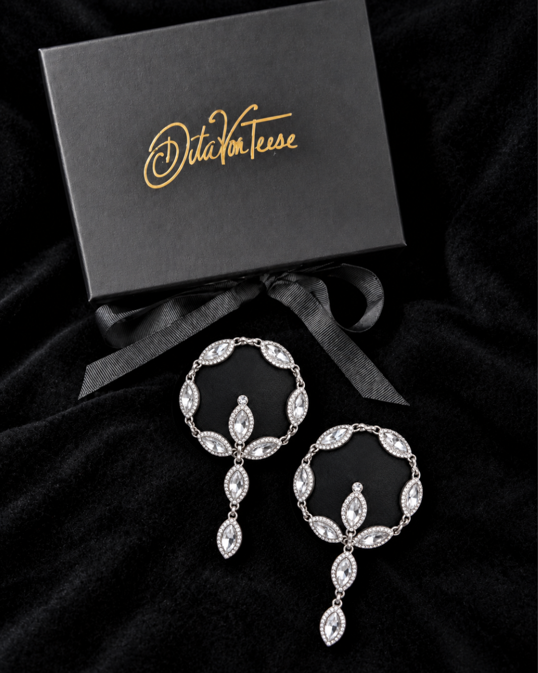 DITA VON TEESE HER SEXCELLENCY Leather Conical Pasties with Gold or Silver Gems And Rhinestones (2pcs)