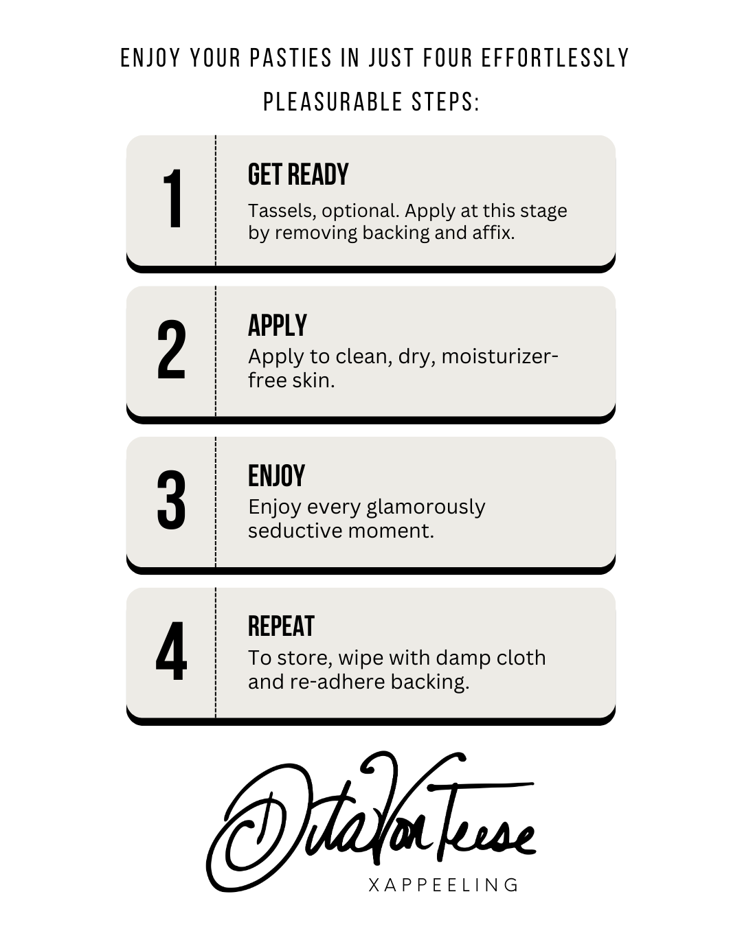 DITA VON TEESE Liberteese Smoked Topaz Shimmering Crystal Pasties with Removable Tassels (2pcs)