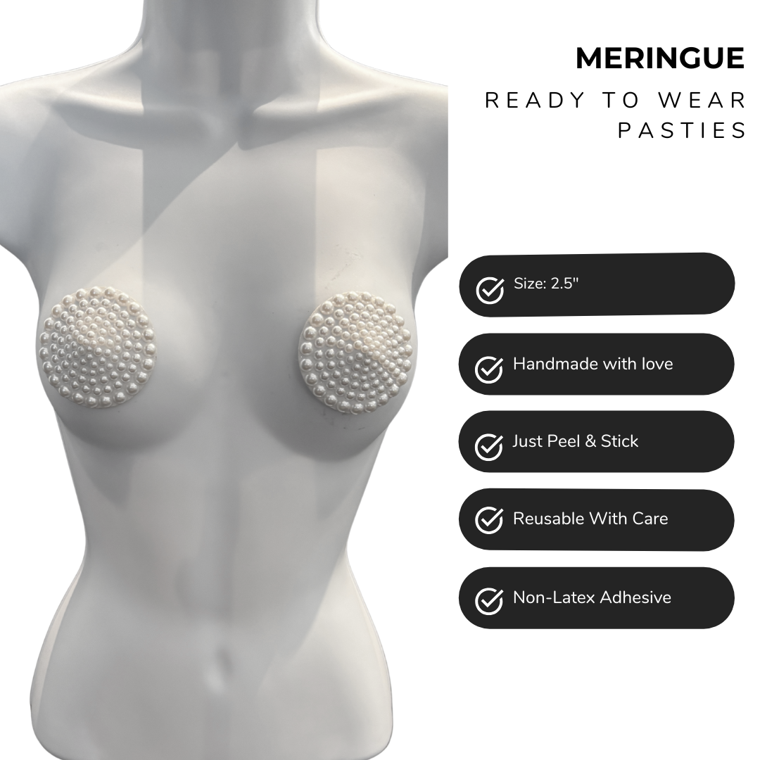 MERINGUE – Pearl Circle Nipple Pasties (2 pcs) Showgirl Bling Appeeling