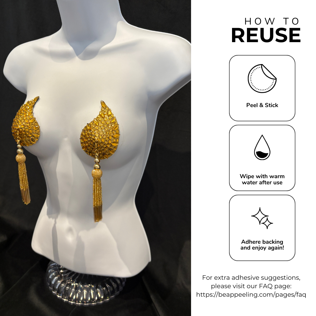 DÉSIRÉE Paisley Red Gem Nipple Pasties, Pasty (2pcs) - With Removable Tassels