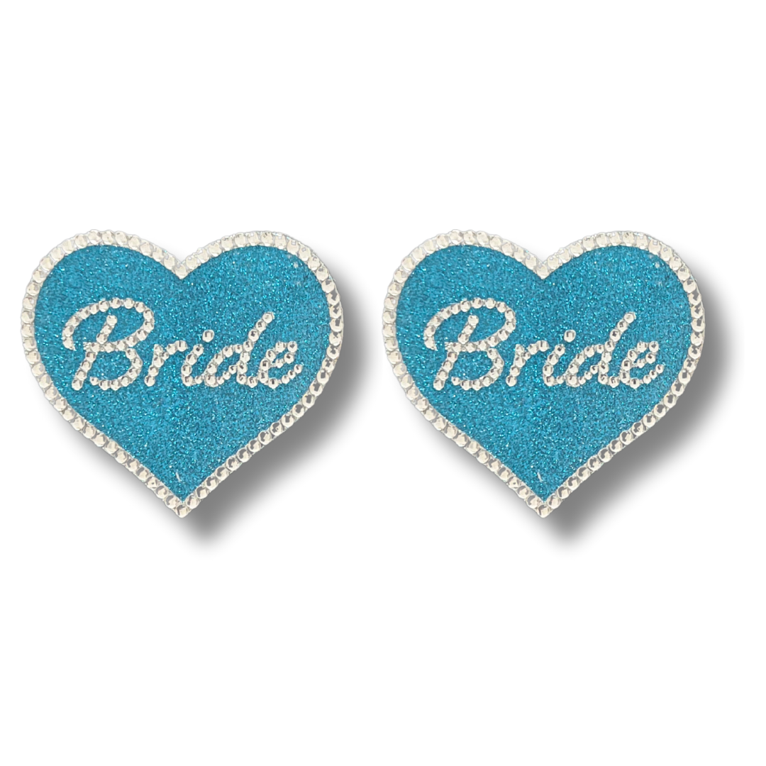 PRINCESS BRIDE Nuptiale Bleu & Blanc Coeur Nipple Pasties
