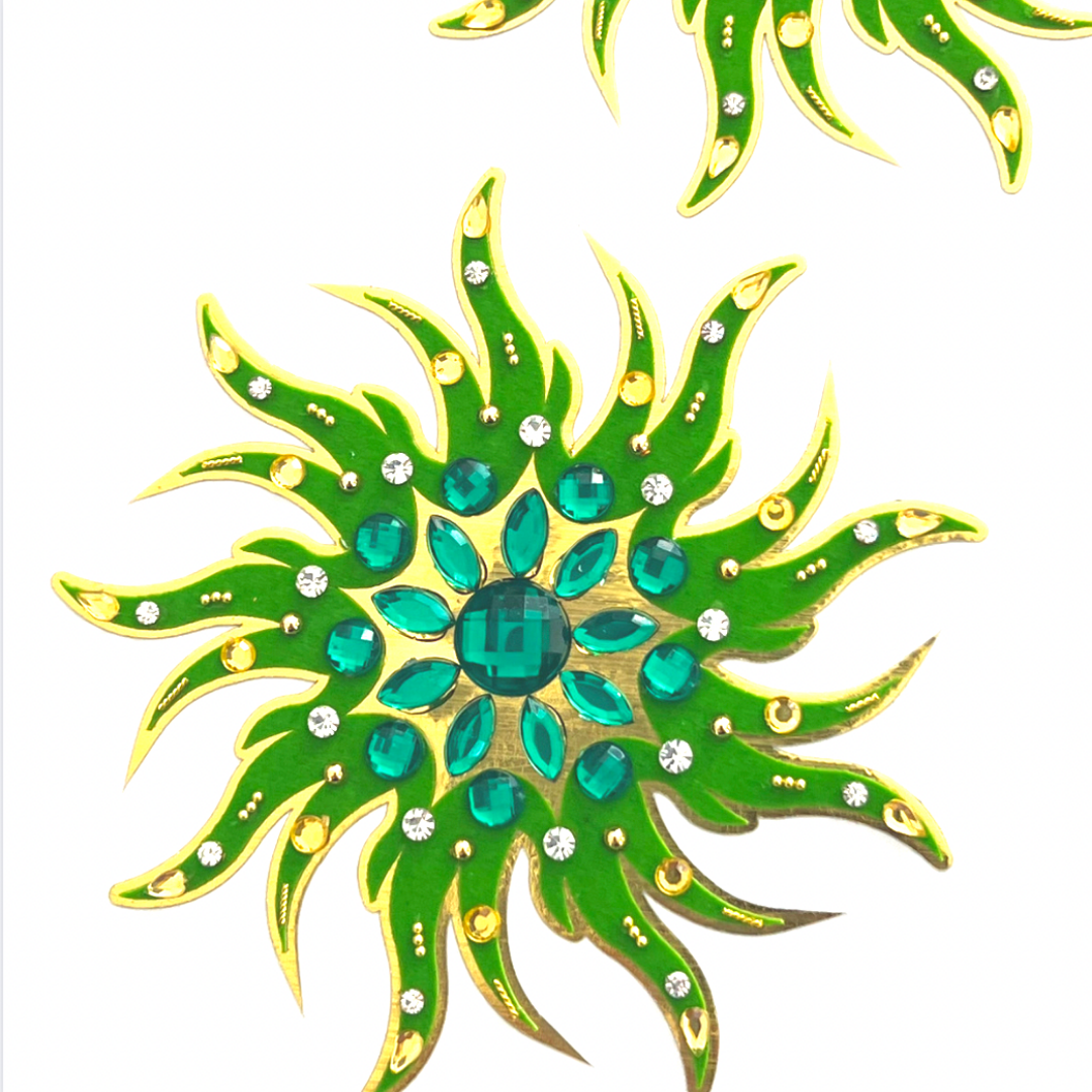 GREEN GODDESS BUNDLE 2 paires de magnifiques cache-tétons verts, cache-tétons (4 pièces) pour lingerie carnaval burlesque rave – VENTE