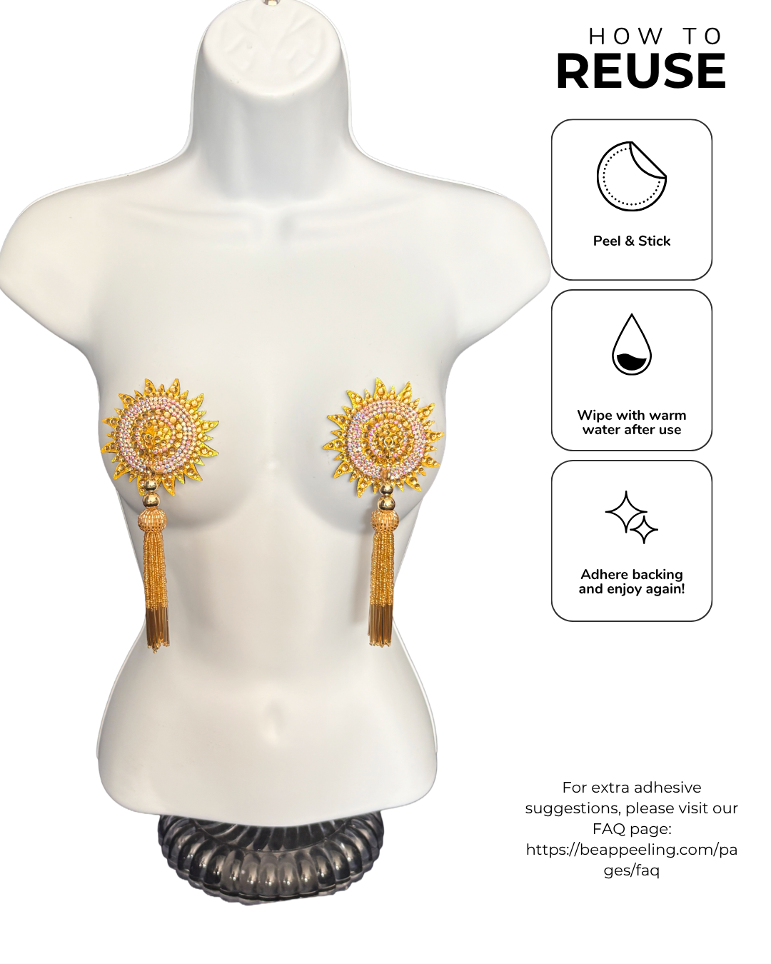 HERE COMES THE SUN Dirty Martini x Appeeling Sun Pasties with Removable Tassels