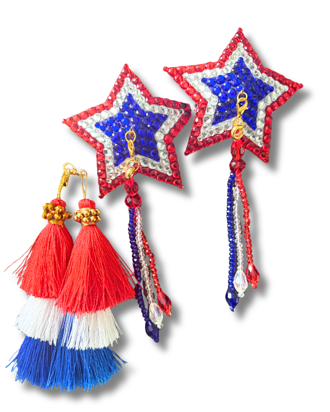 STARS AND STRIPES Dirty Martnini x Appeeling Nipple Pasties with 2 Pairs of Tassels! (2pcs)