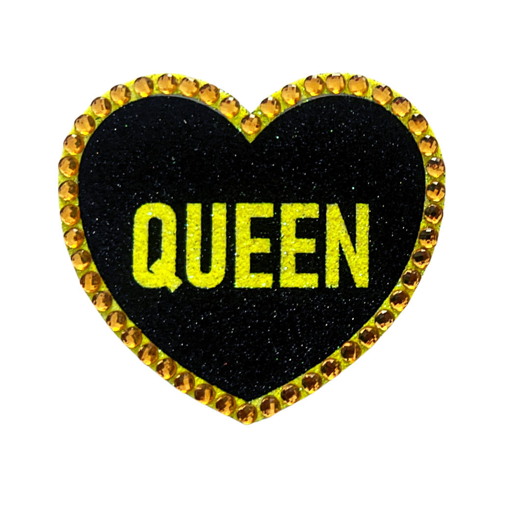 QUEEN BEE Paillettes et cache-tétons en forme de cœur en cristal, pâteux (2 pièces) pour le carnaval de lingerie Burlesque Raves
