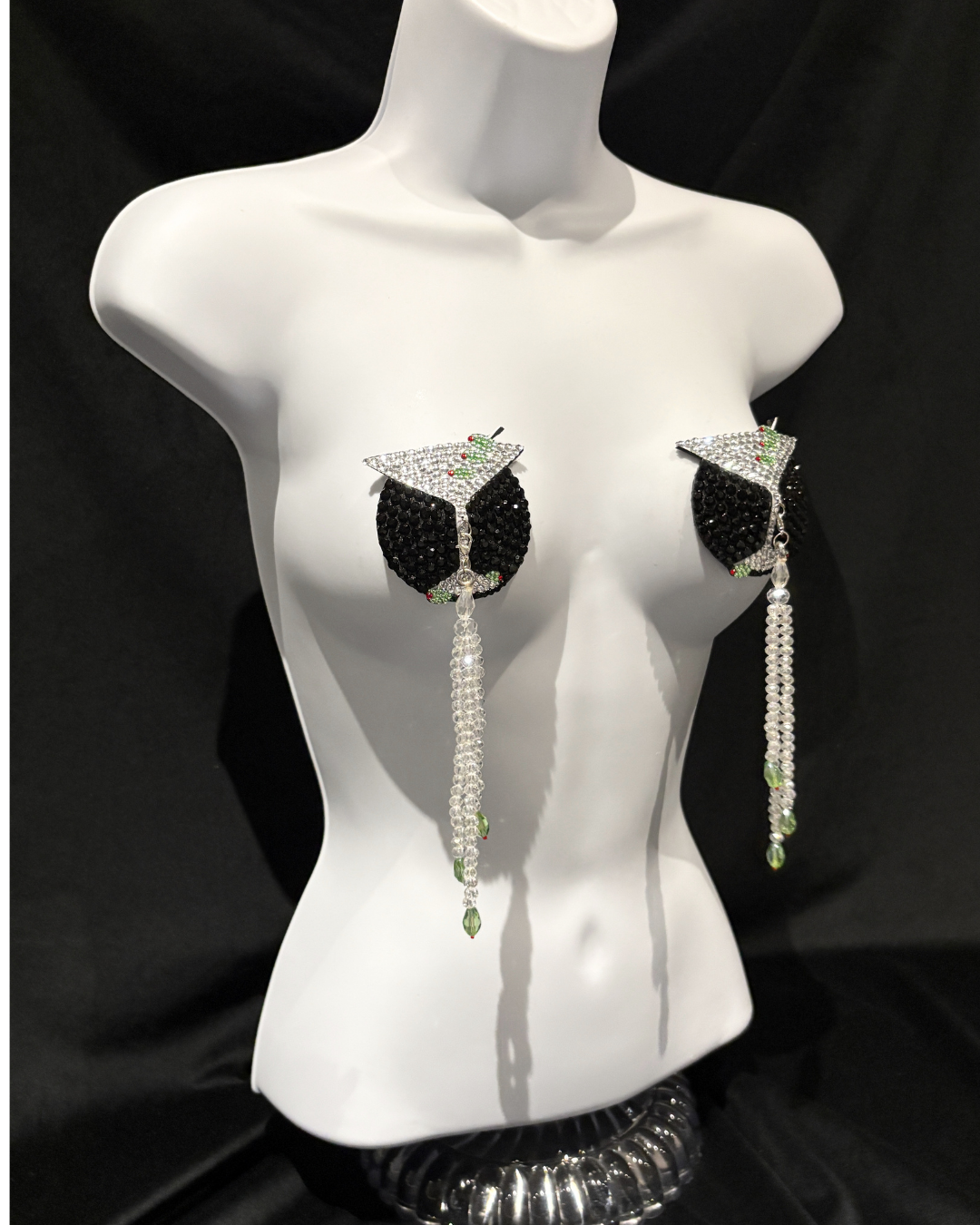Iconic TASSEL-TINI Dirty Martini Pasties, Nipple Tassels (2pcs) With Crystal Tassels Appeeling