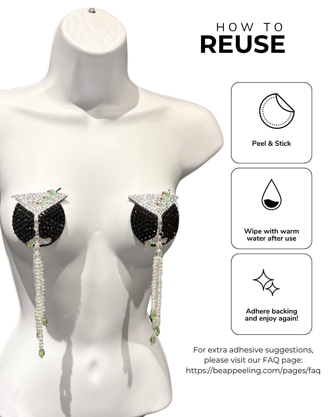 Iconic TASSEL-TINI Dirty Martini Pasties, Nipple Tassels (2pcs) With Crystal Tassels Appeeling