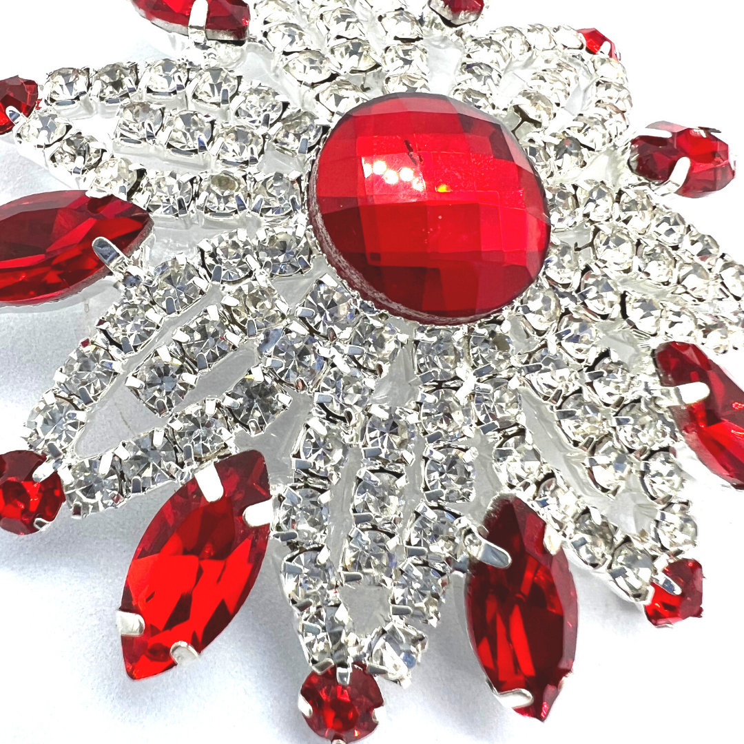 CABARET - Strass & Ruby Floral Shape Nipple Pasties, Couvertures pour festivals, Carnival Raves Burlesque Lingerie