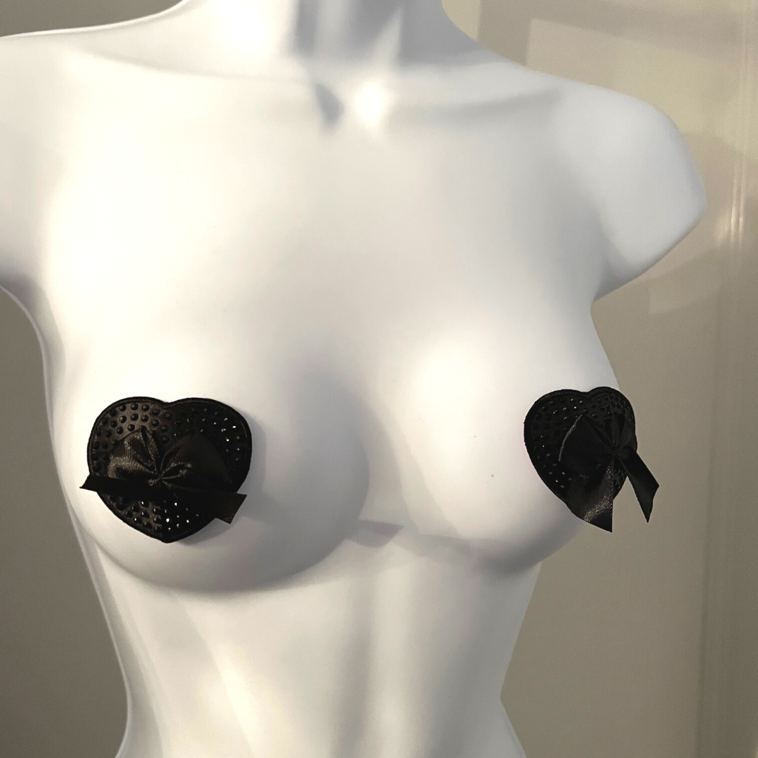 BUNDLE OF LOVE 3 Pairs of Reusable Crystal Heart Nipple Pasties, Covers (6pcs) for Burlesque Raves Lingerie Raves and Festivals – SALE