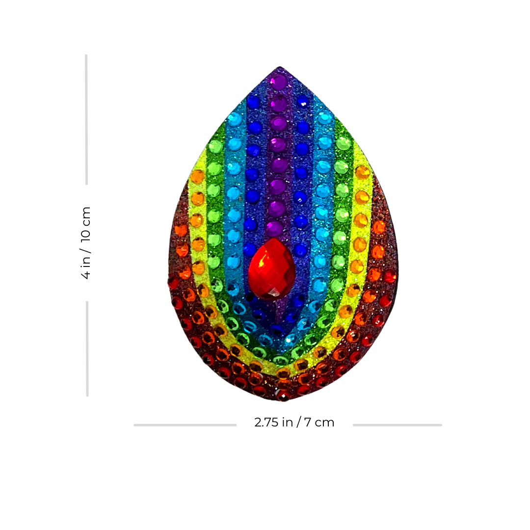Gloria Glitter & Crystal Rainbow Pride Nipple Pasties, Couvertures pour Burlesque Raves Lingerie et Pride