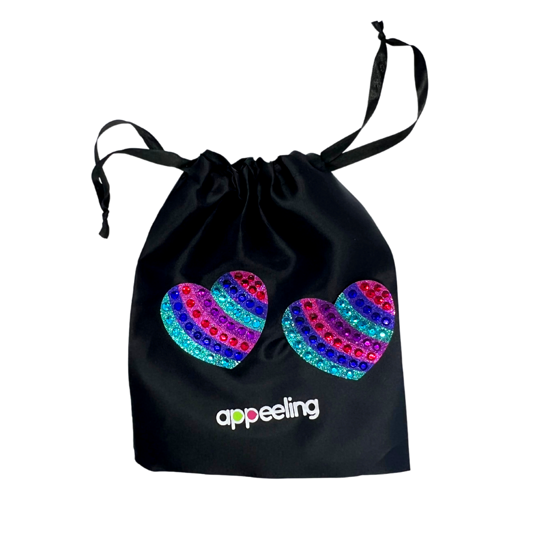 BILLIE - Glitter Heart Pride Nipple Pasties, Couvertures pour festivals, Raves Burlesque Lingerie