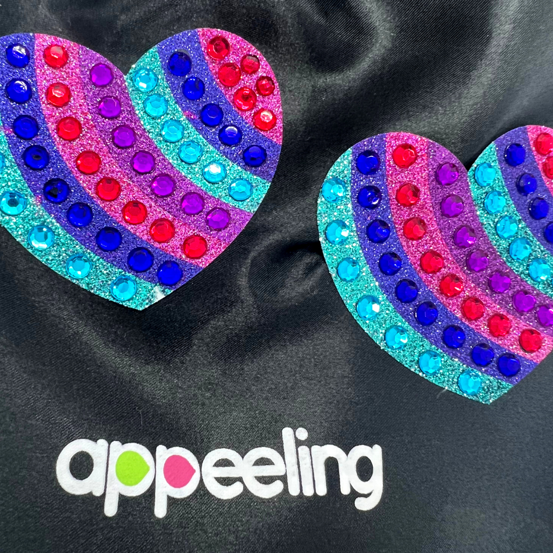 BILLIE - Glitter Heart Pride Nipple Pasties, Couvertures pour festivals, Raves Burlesque Lingerie