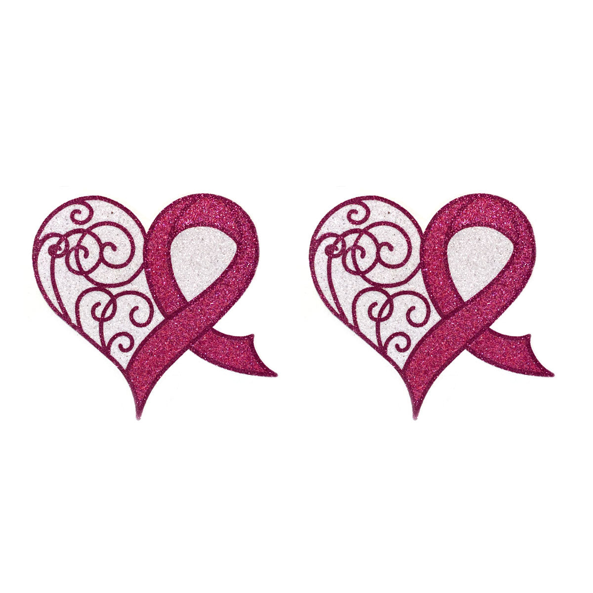 CONFIDENCE Breast Cancer Heart Nipple Covers, Pasties, Body Jewelry