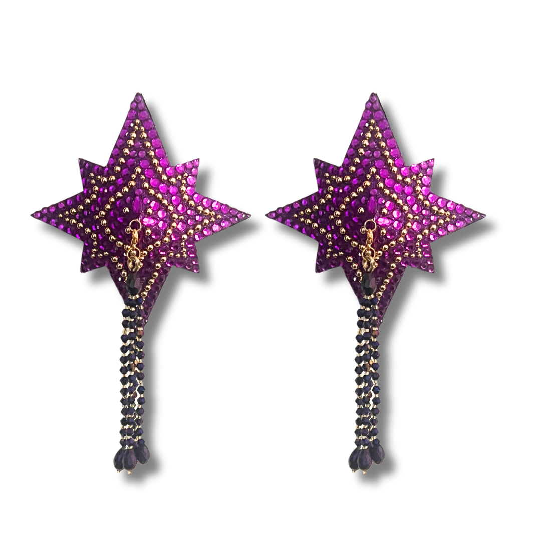 TWINKLE TEASE Dirty Martini x Appeeling Purple Glitter & Gem STAR Pasties with removable tassels (2pcs) (Copy)