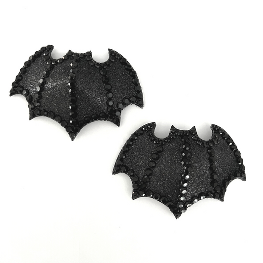 BATTITUDE Formed Black Bat Nipple Pasties, Covers (2pcs) for Burlesque Lingerie Raves Festivals and Halloween