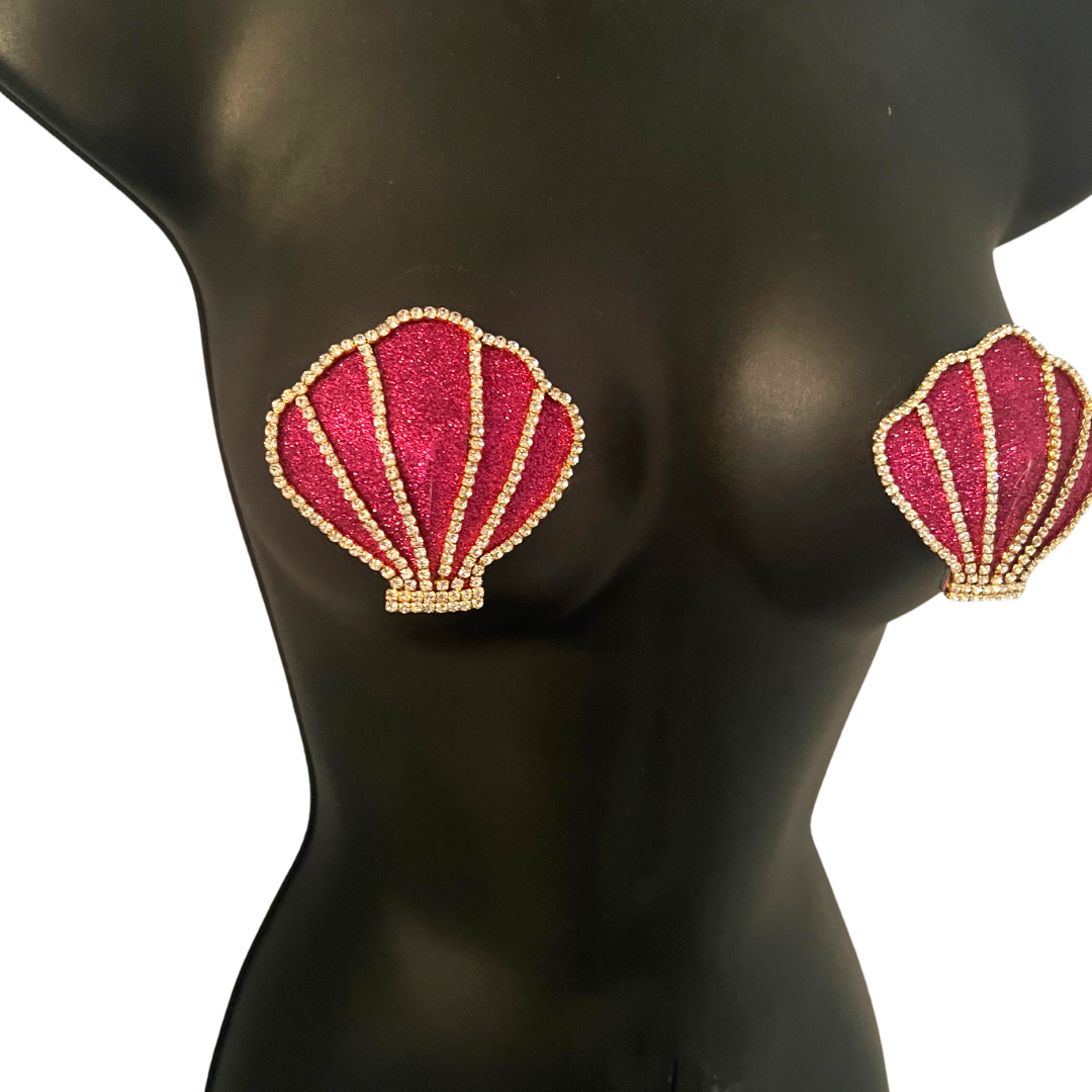 CALYPSO ROSE Paillettes et Strass Nipple Pasty, Couvre (2pcs) pour Raves et Festivals de Lingerie Burlesque