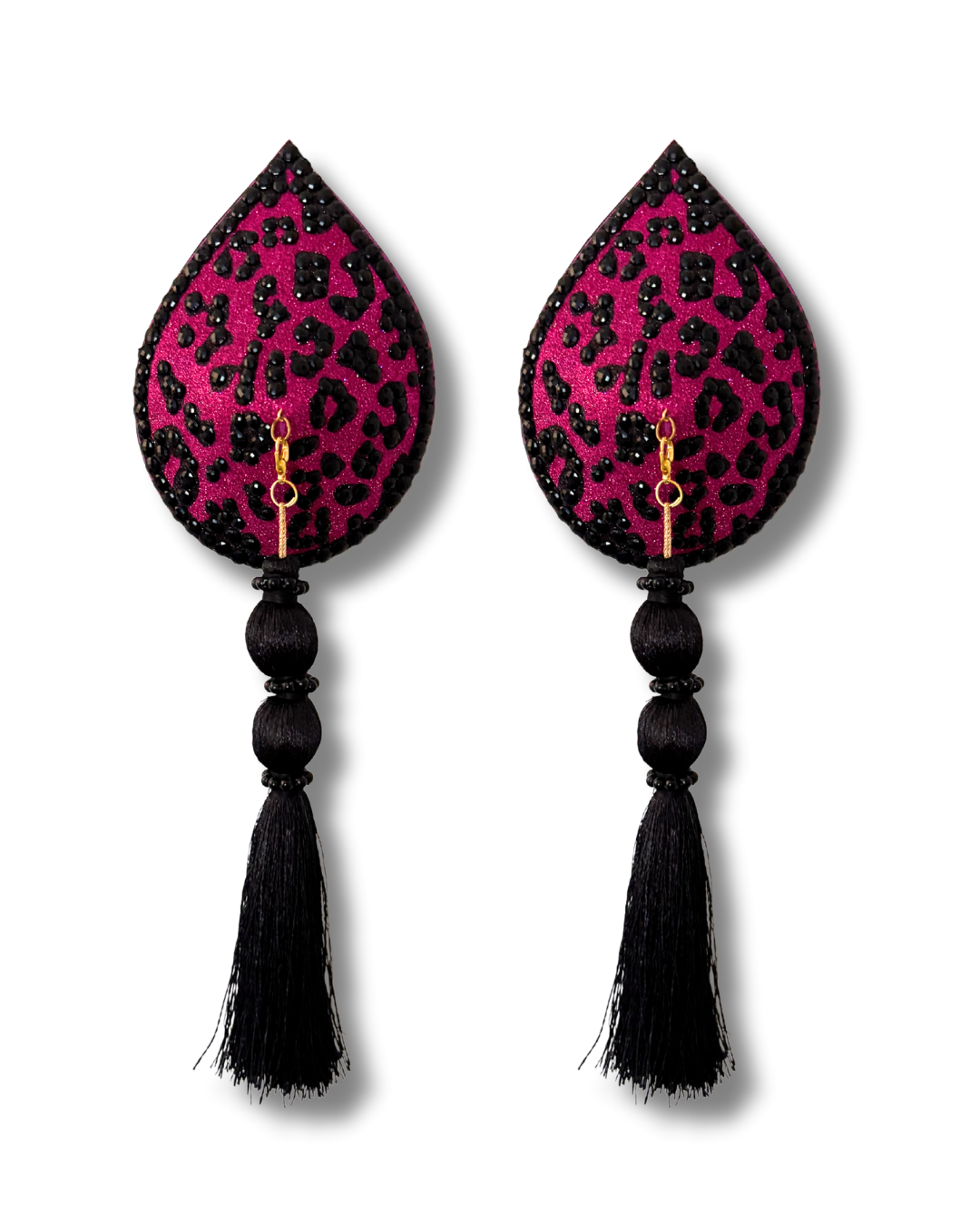 GLAMOFLOUGE Dirty Martini x Appeeling PINK LEOPARD PRINT Pasties with removable tassels (2pcs)