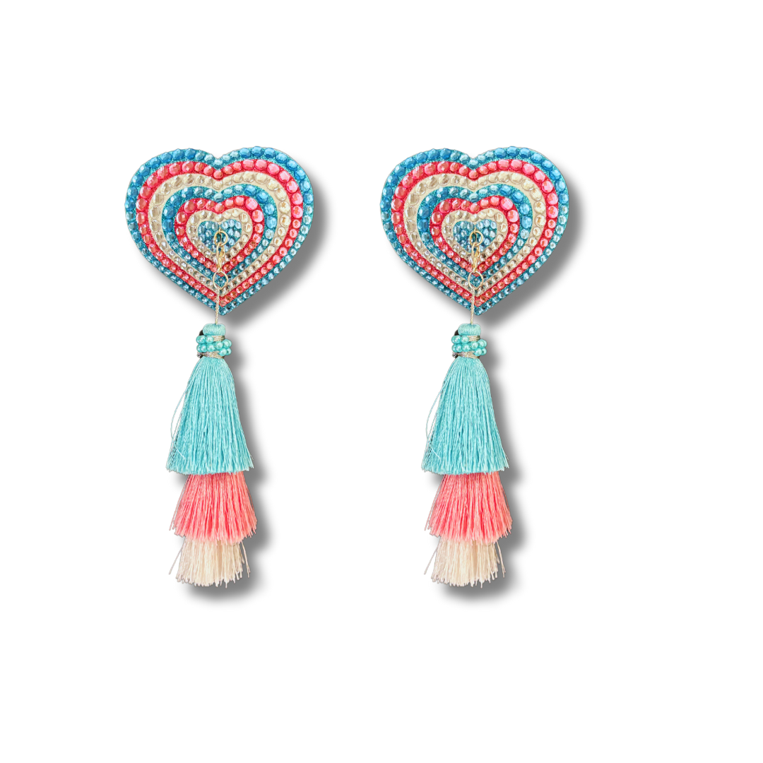 SPARKLE RESISTANCE Trans Heart Dirty Martini x Appeeling Nipple Pasties with Tassels (2pcs)