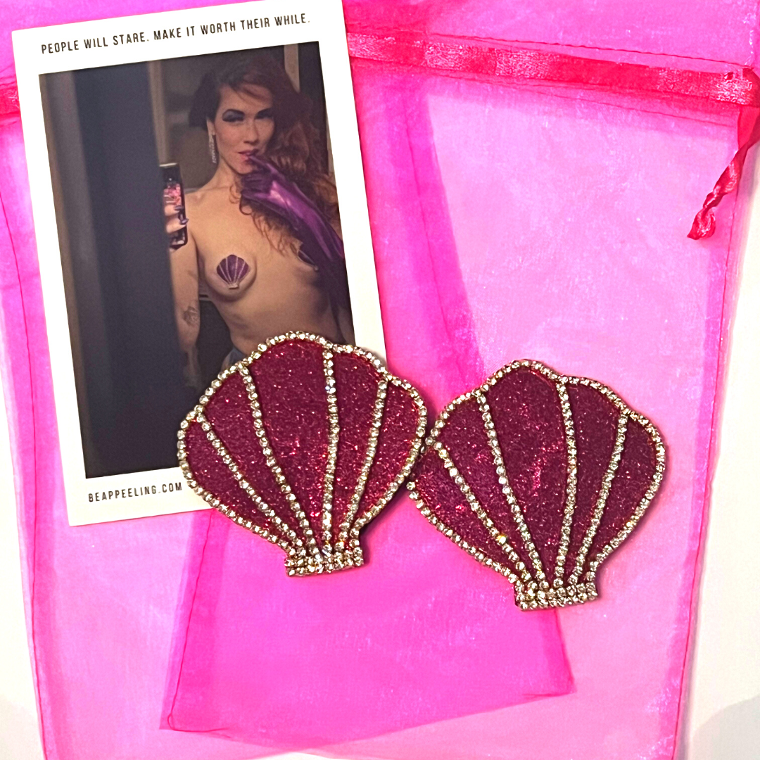 CALYPSO ROSE Paillettes et Strass Nipple Pasty, Couvre (2pcs) pour Raves et Festivals de Lingerie Burlesque