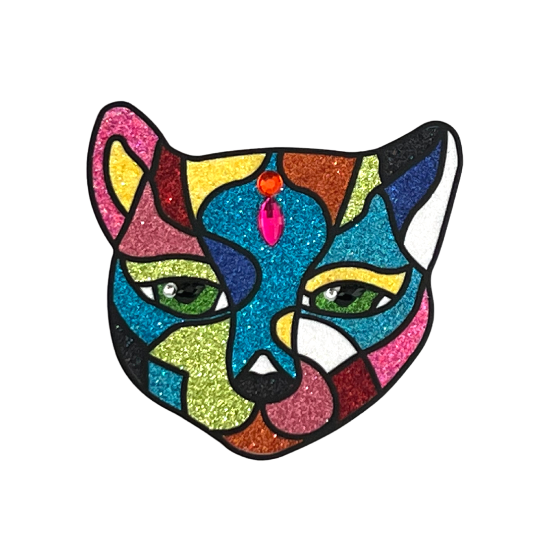 FANCY FEAST Cat Glitter &amp; Gem Nipple Pasty, Couvre-tétons (2pcs) pour les festivals de lingerie Carnaval Burlesque Rave Pride