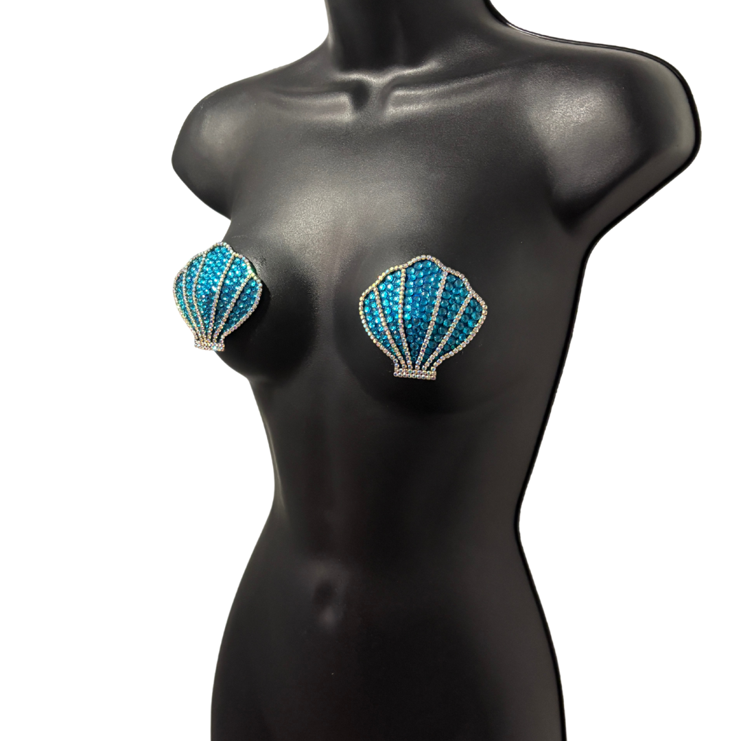 CÔTE d'AMOUR  Rhinestone and Gem Nipple Pasties (2pcs) Available in Pink or Aqua