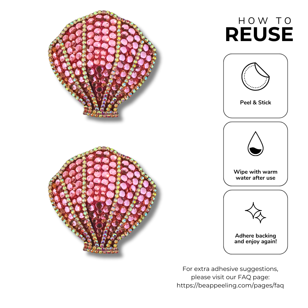 CÔTE d'AMOUR  Rhinestone and Gem Nipple Pasties (2pcs) Available in Pink or Aqua