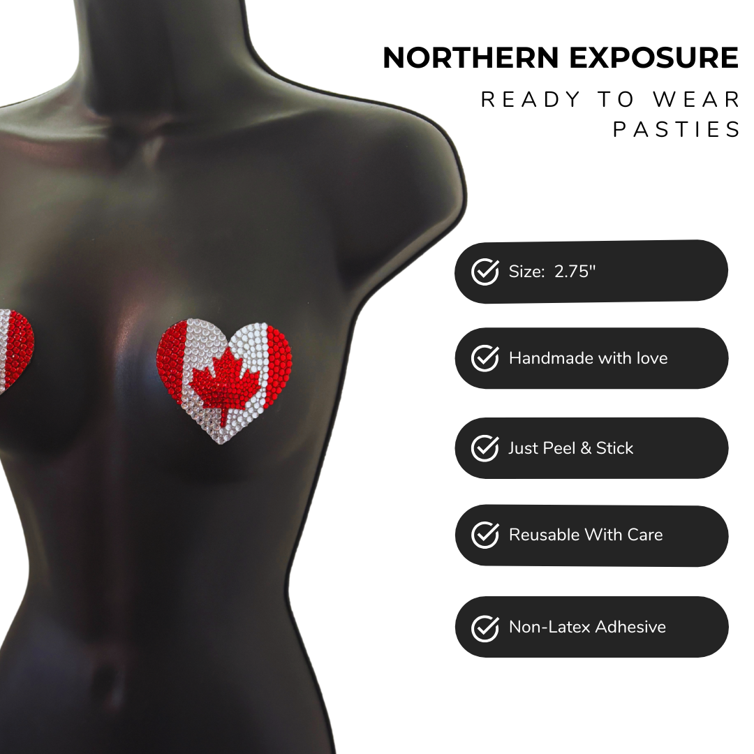 NORTHERN EXPOSURE Canada Heart Maple Leaf Pasties (2 pcs)