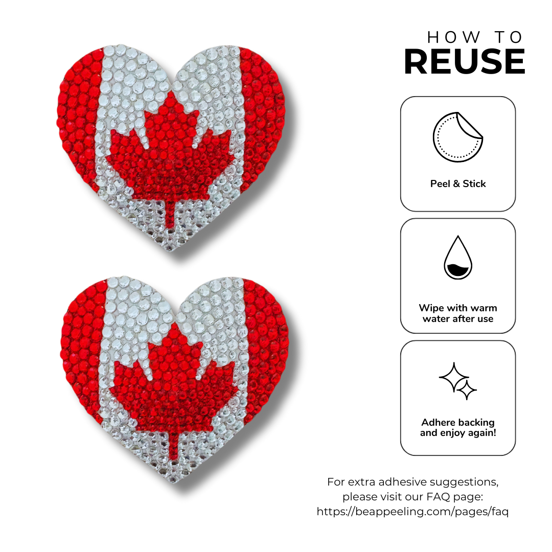NORTHERN EXPOSURE Canada Heart Maple Leaf Pasties (2 pcs)