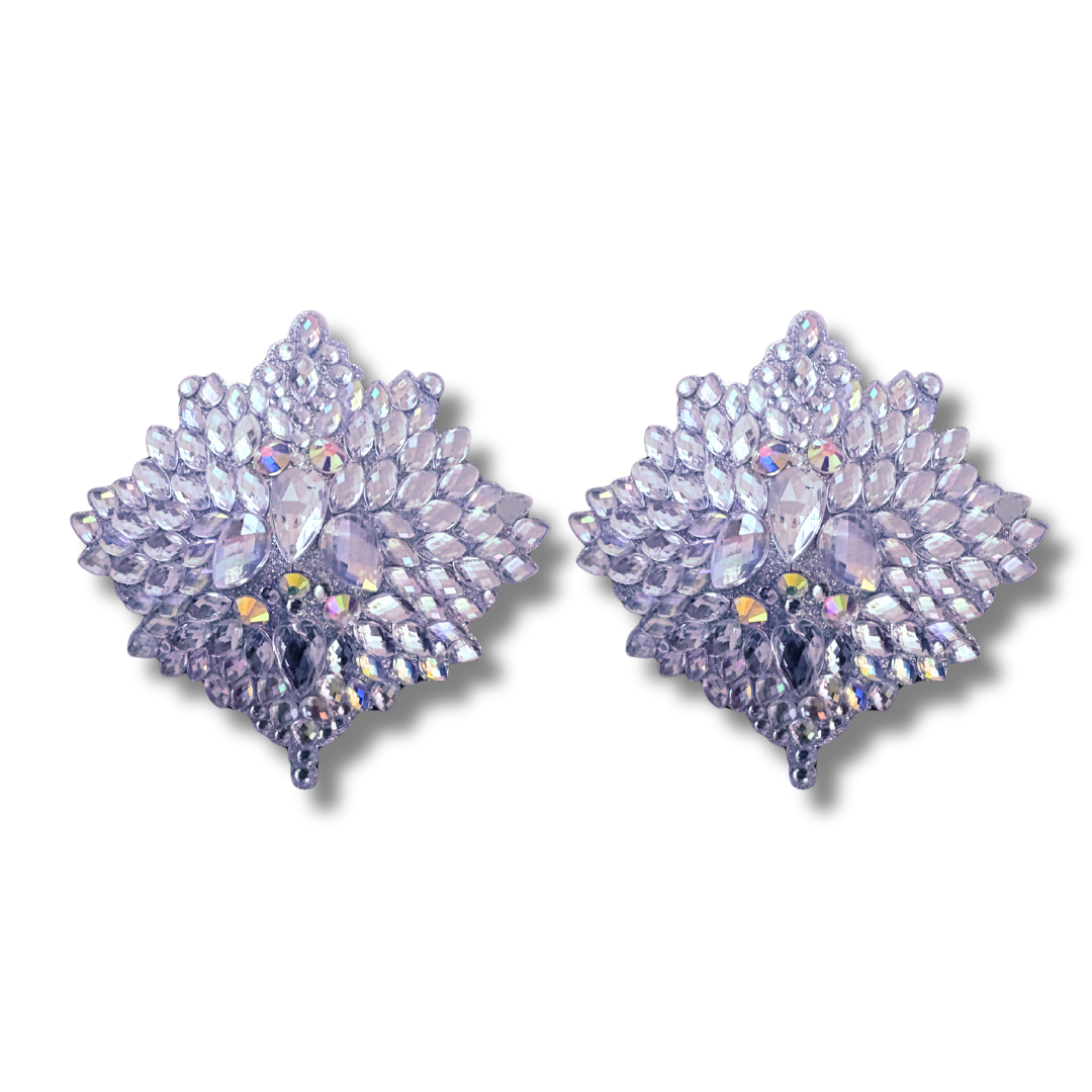 STARDUST Celestial/Leaf Silver AB Sparkly Nipple Pasties, Pasty (2pcs)