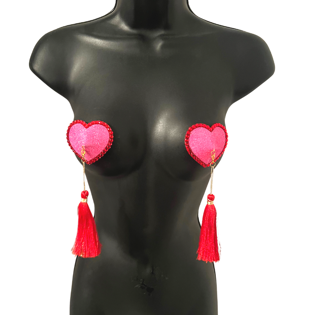 Love Bomb Bundle - 2 pairs (4 pcs) Heart Nipple Pasties for Burlesque Lingerie Festivals Valentines – SALE