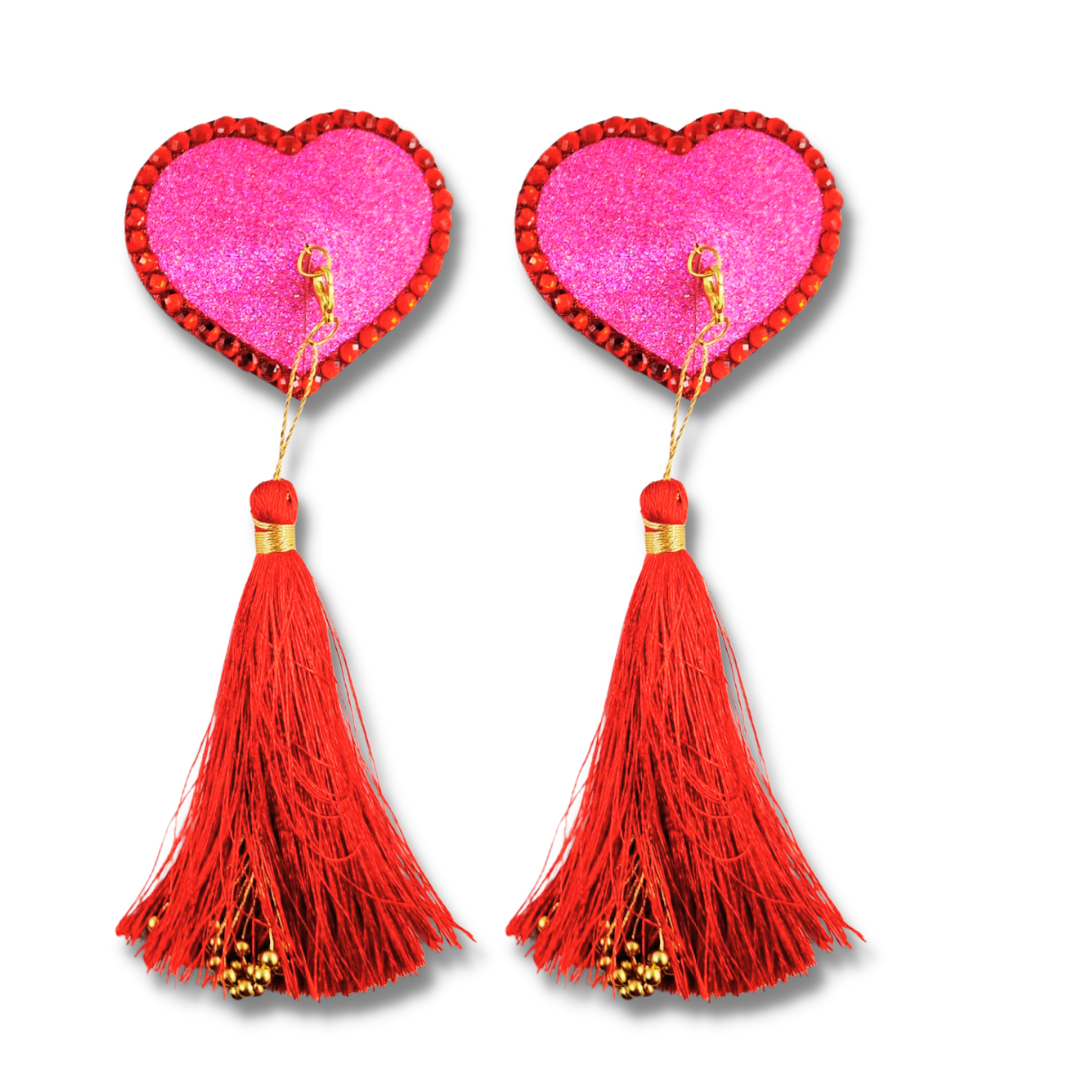 Love Bomb Bundle - 2 paires (4 pcs) Cache-tétons en forme de cœur pour les festivals de lingerie burlesque Saint-Valentin – VENTE