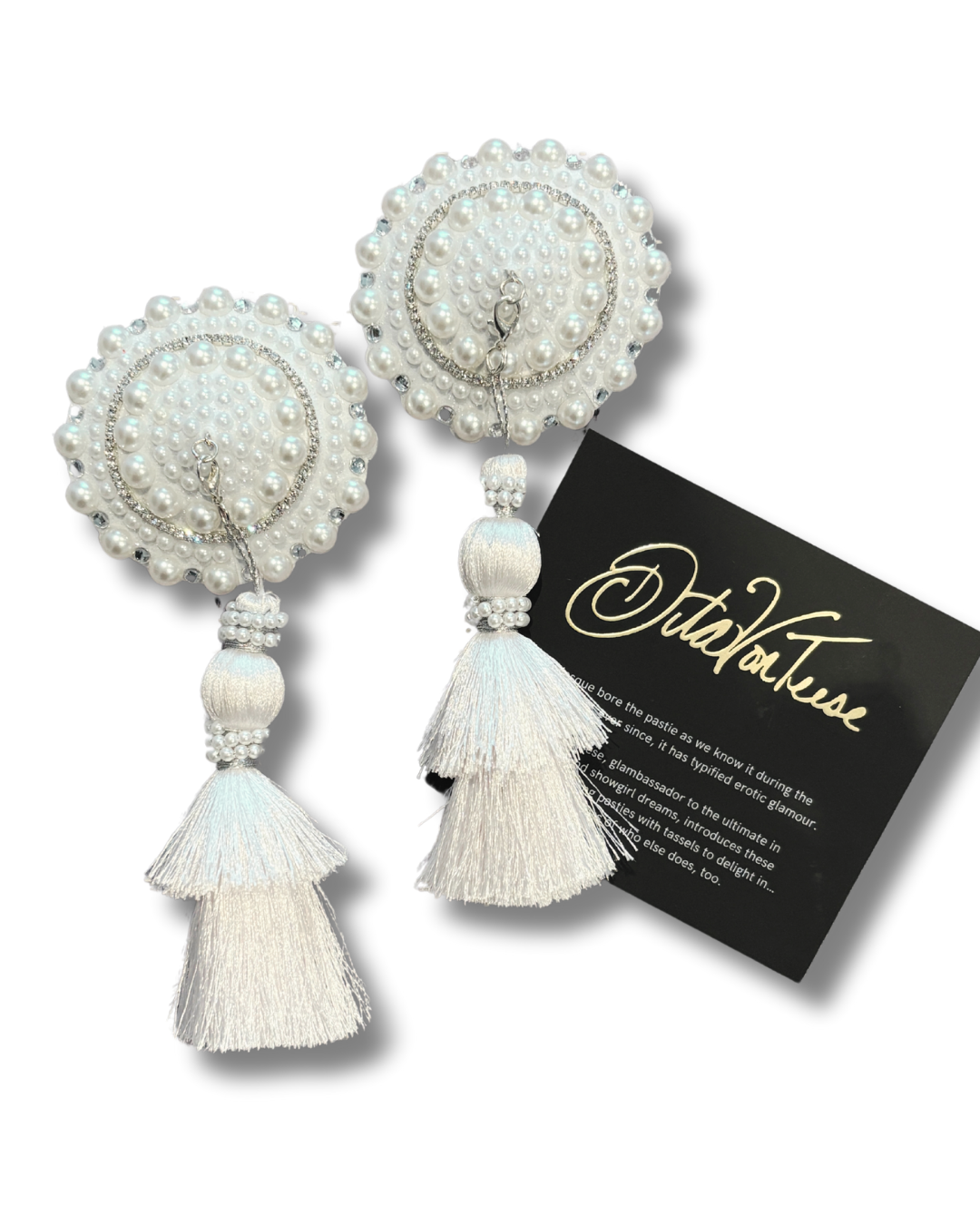 DITA VON TEESE Femmeoiselle Pearl and Gem Pasties with Removable Hand-Beaded Tassels (2pcs)