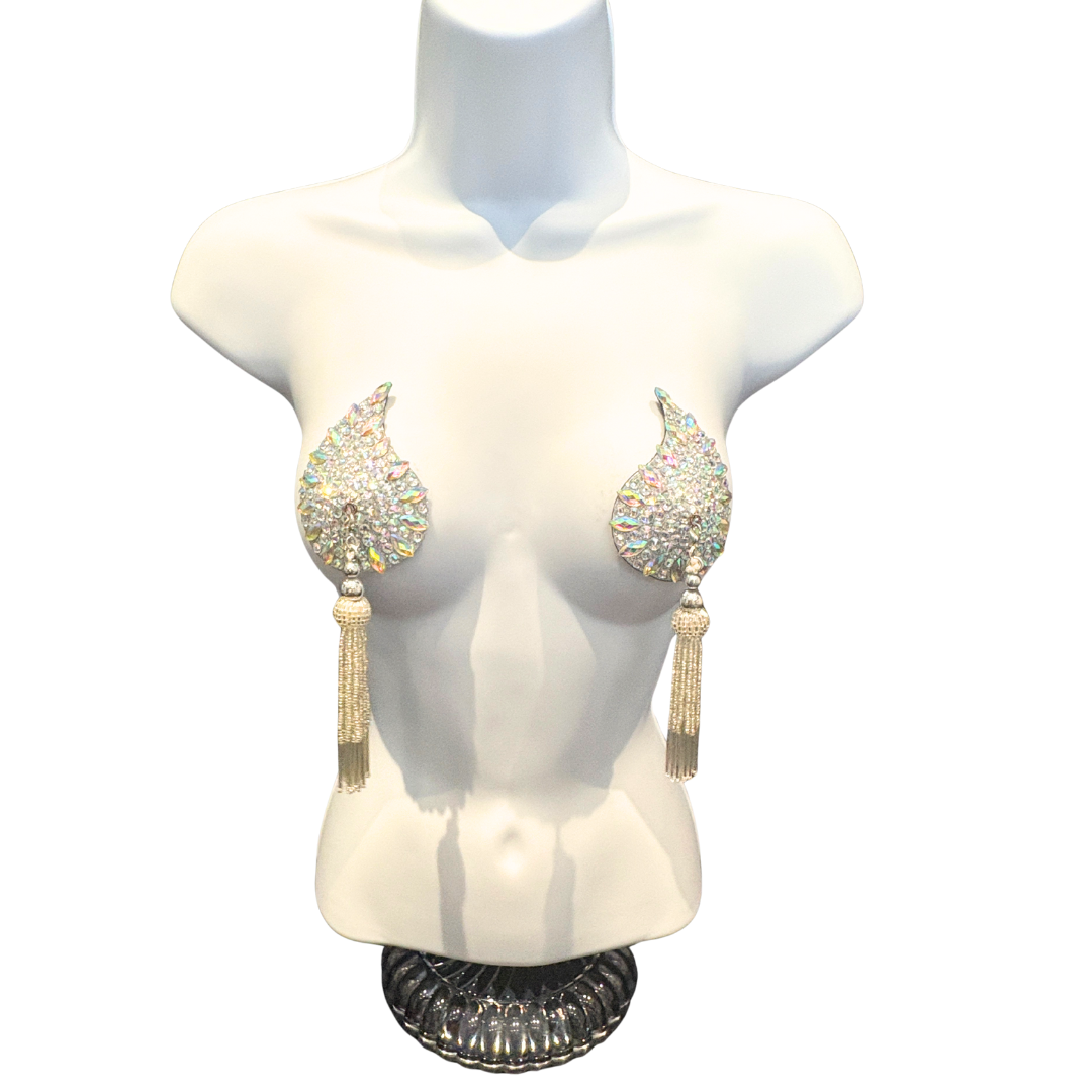 DÉSIRÉE Paisley Red Gem Nipple Pasties, Pasty (2pcs) - With Removable Tassels