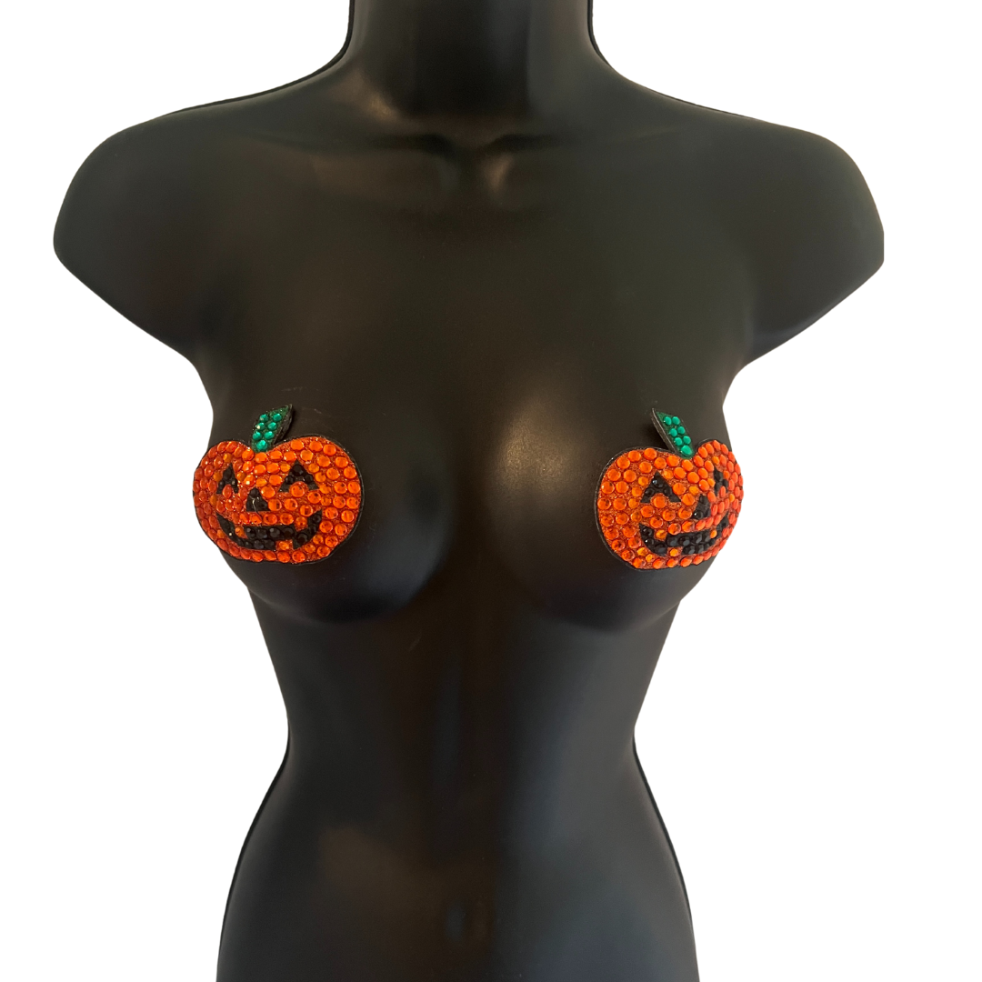 GOURDGEOUS Happy Pumpkin Nipple Pasty, Nipple Cover (2pcs)