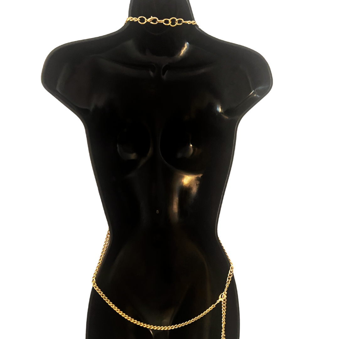 SASHAY Handmade Gold Chain Beaded body chain