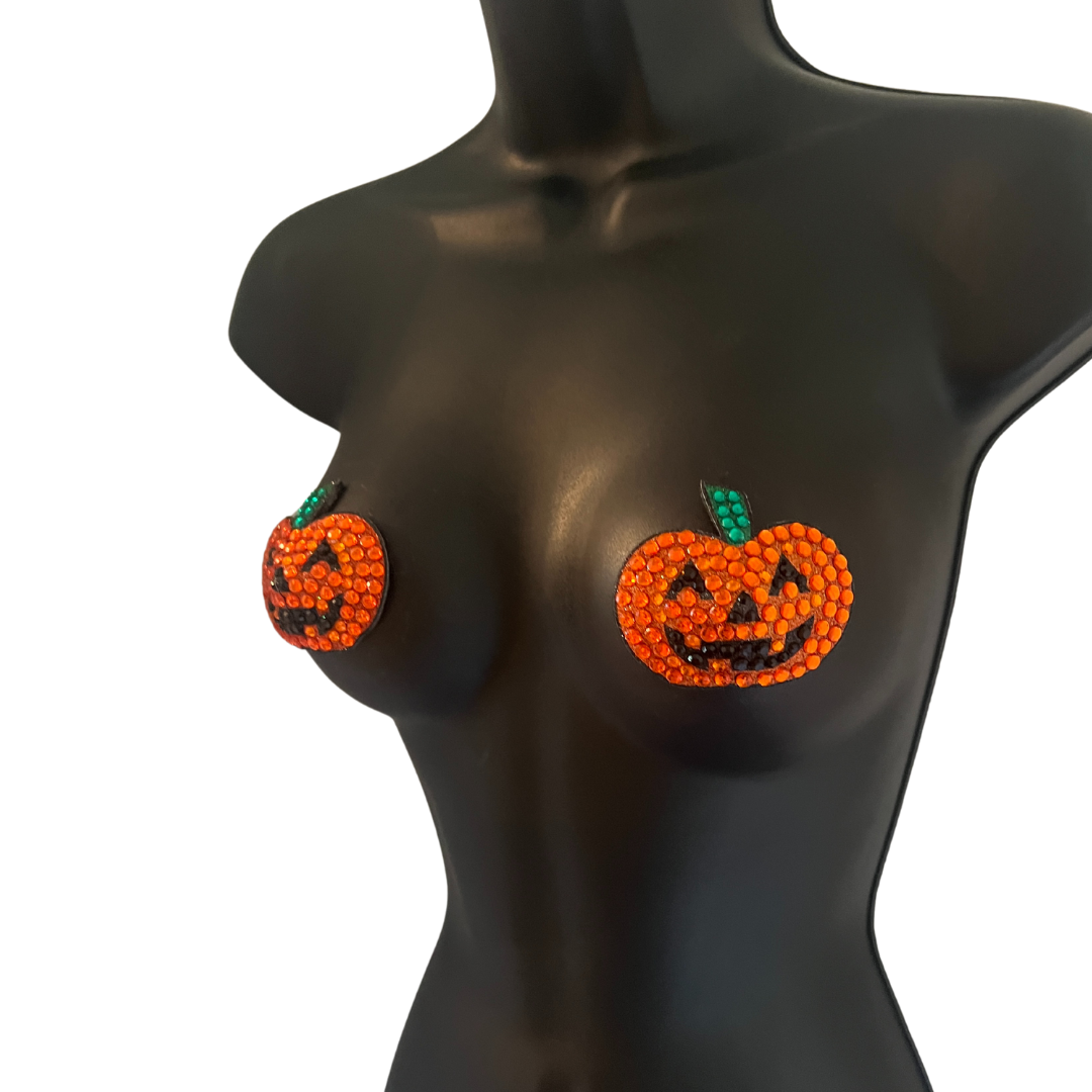 GOURDGEOUS Happy Pumpkin Nipple Pasty, Nipple Cover (2pcs)