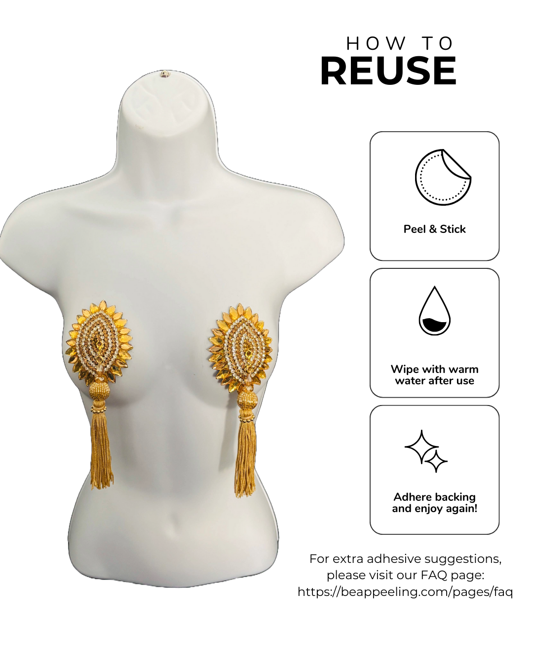 GLAMTINI Dirty Martini x Appeeling Gold & Silver Oval Pasties with Removable Tassels (2 pcs)