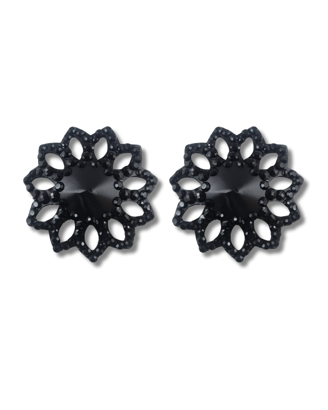 DITA VON TEESE Maitresse Faux Leather and Crystal Intricate Design Pasties (2pcs)