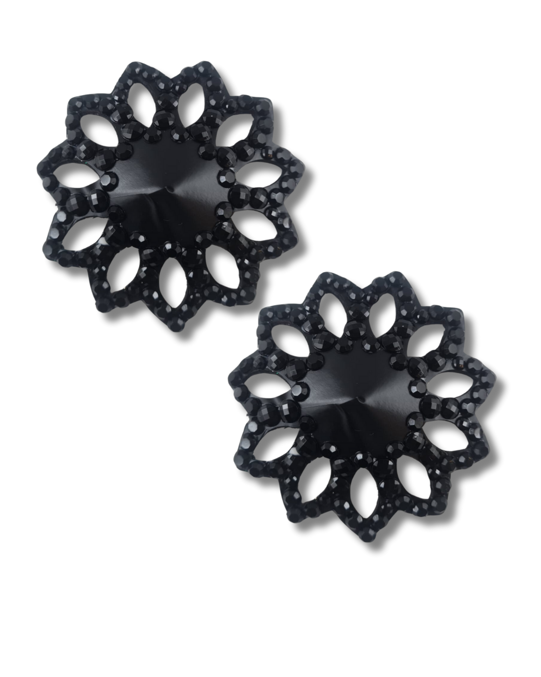 DITA VON TEESE Maitresse Faux Leather and Crystal Intricate Design Pasties (2pcs)